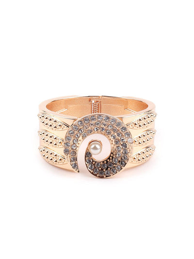 Women's Broad Gold Studded Bracelet For Wome