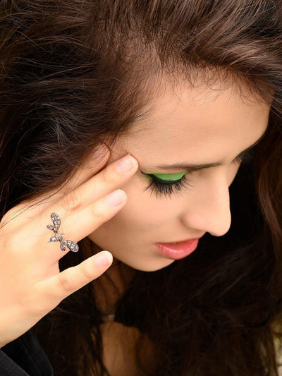 Women's Butterfly Shaped Gold Tone Finger Ringã‚