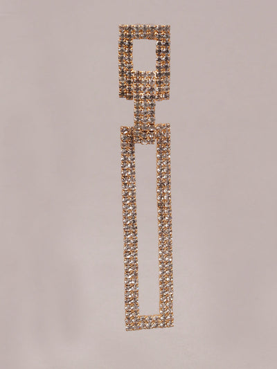 Women's White And Gold Dangle Earring