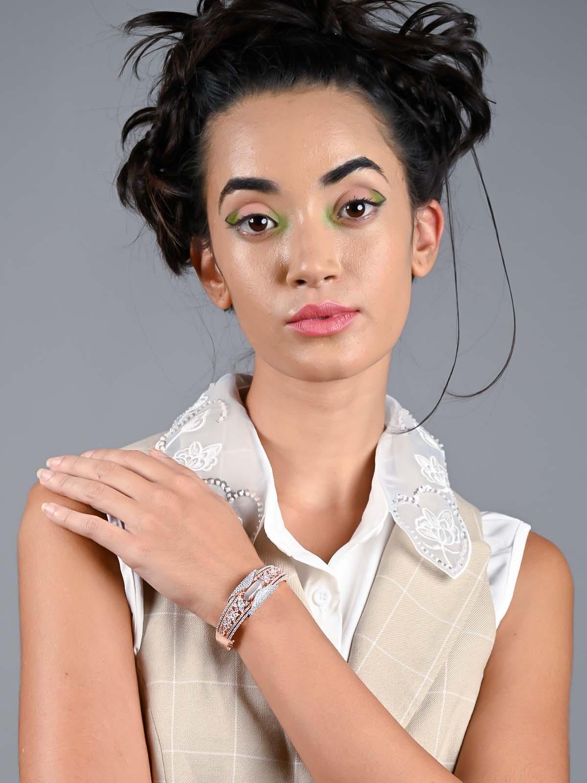 Women's Elegance Studded Gold-Tone Bracele