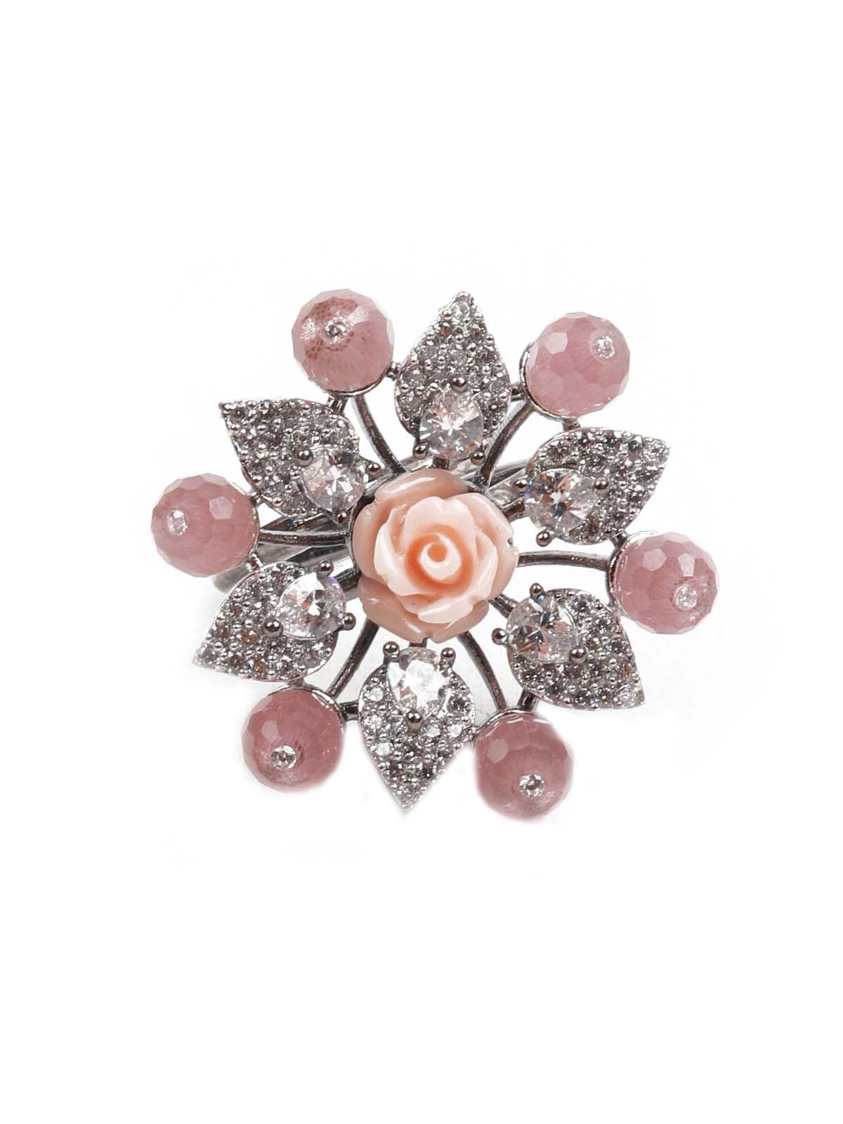 Women's Embellished Austrian Diamond Studded Rin