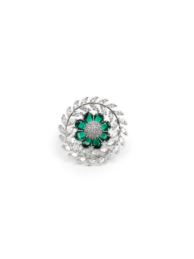 Women's Emerald Green Embellished Rin