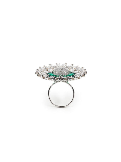 Women's Emerald Green Embellished Rin