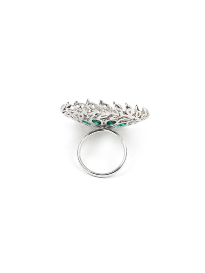 Women's Emerald Green Embellished Rin