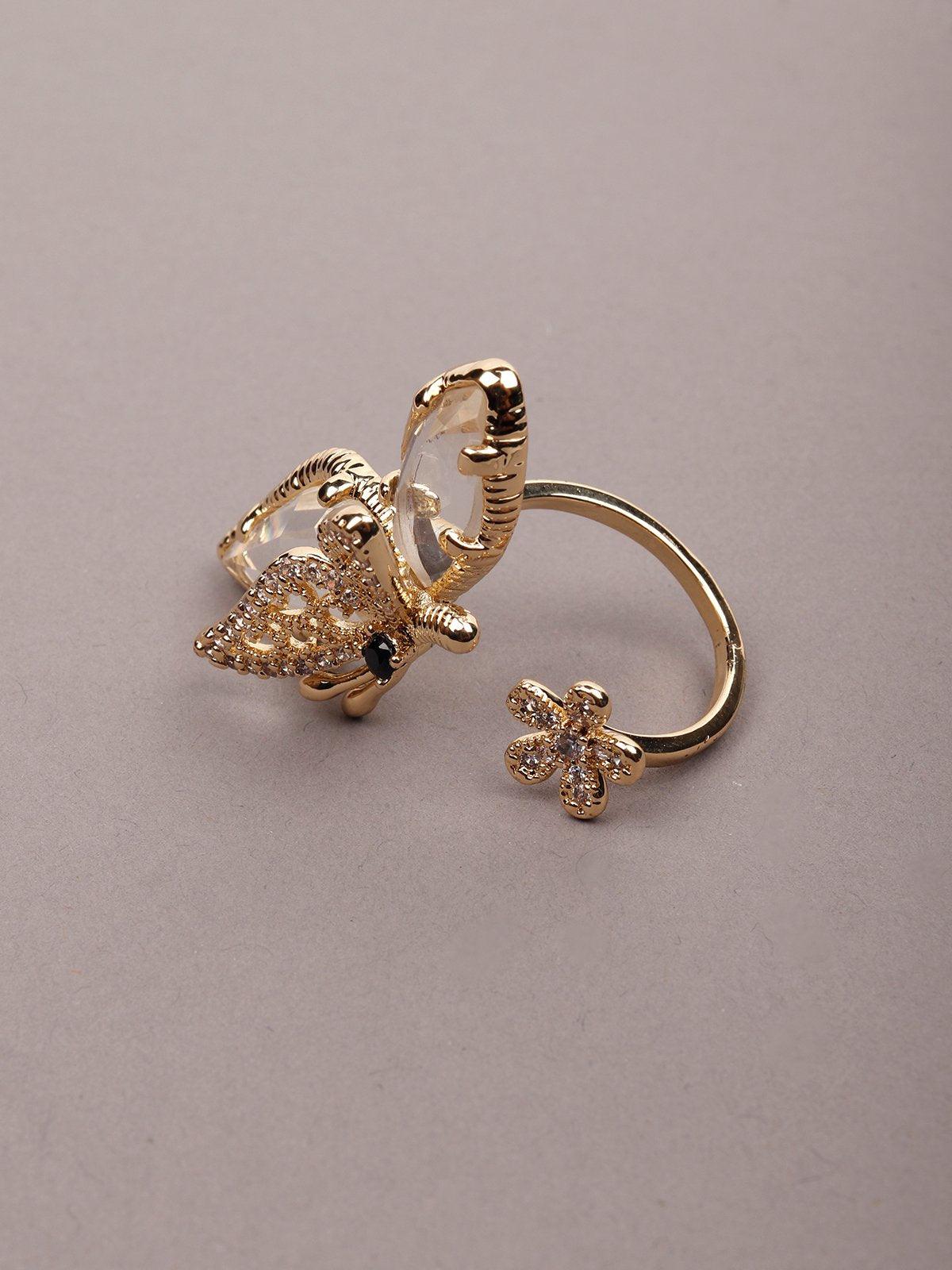 Women's Exclusive Gold-Tone Finger Ringã‚