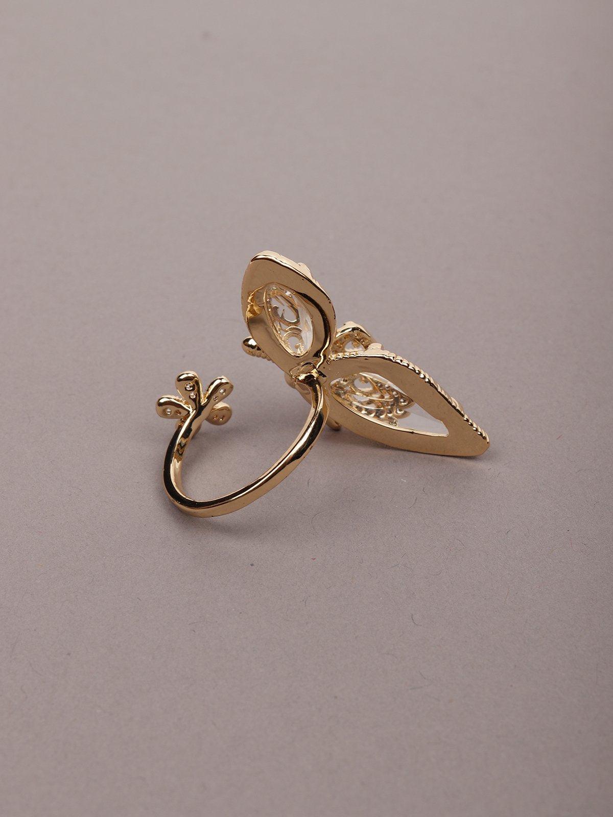 Women's Exclusive Gold-Tone Finger Ringã‚