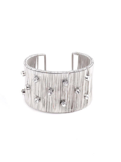 Women's Exquisite Silver Vertical Strings Embellished Bracele