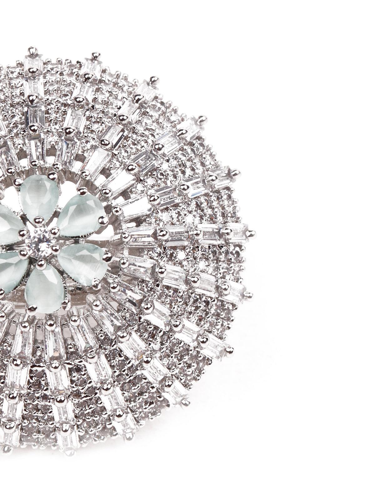 Women's Fully Crystal-Embellished Oversized Rin