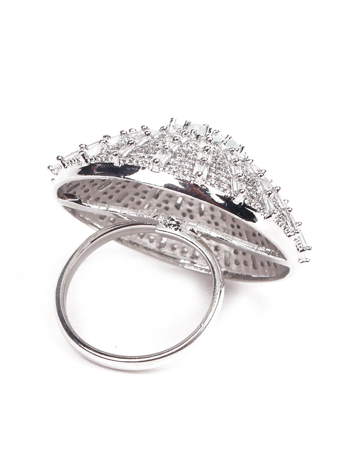 Women's Fully Crystal-Embellished Oversized Rin