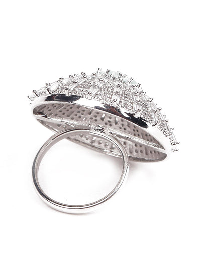 Women's Fully Crystal-Embellished Oversized Rin