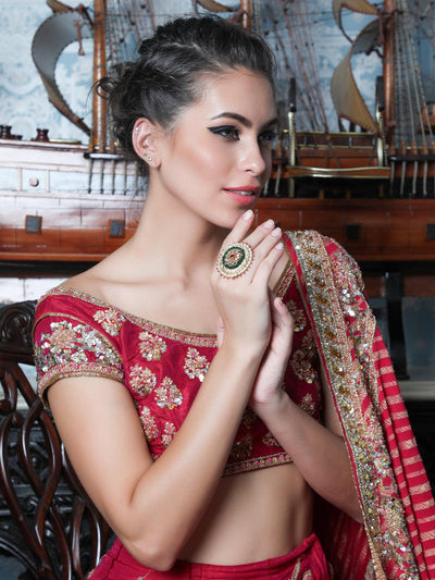 Women's Gold  Embellished Rin