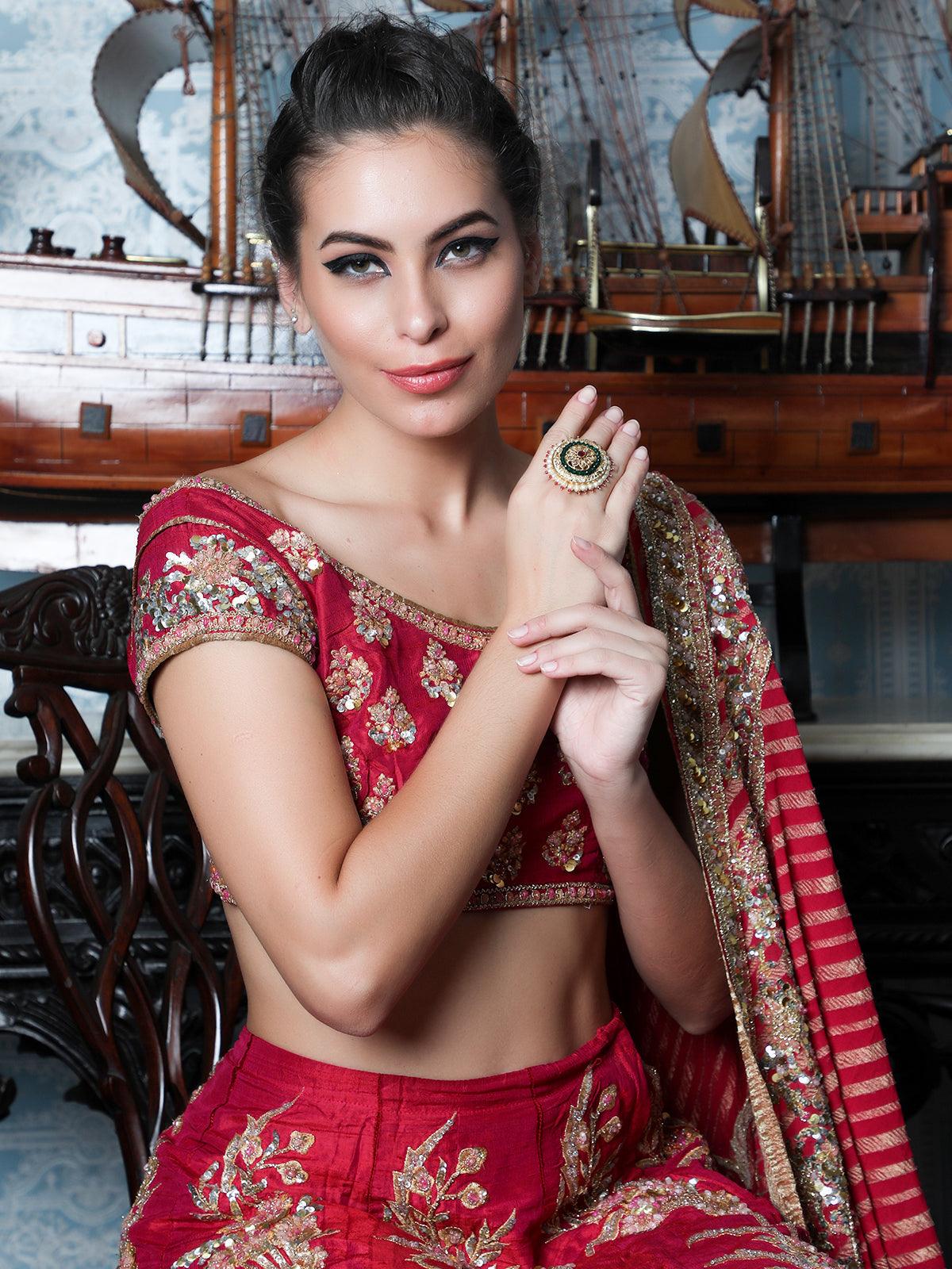 Women's Gold  Embellished Rin