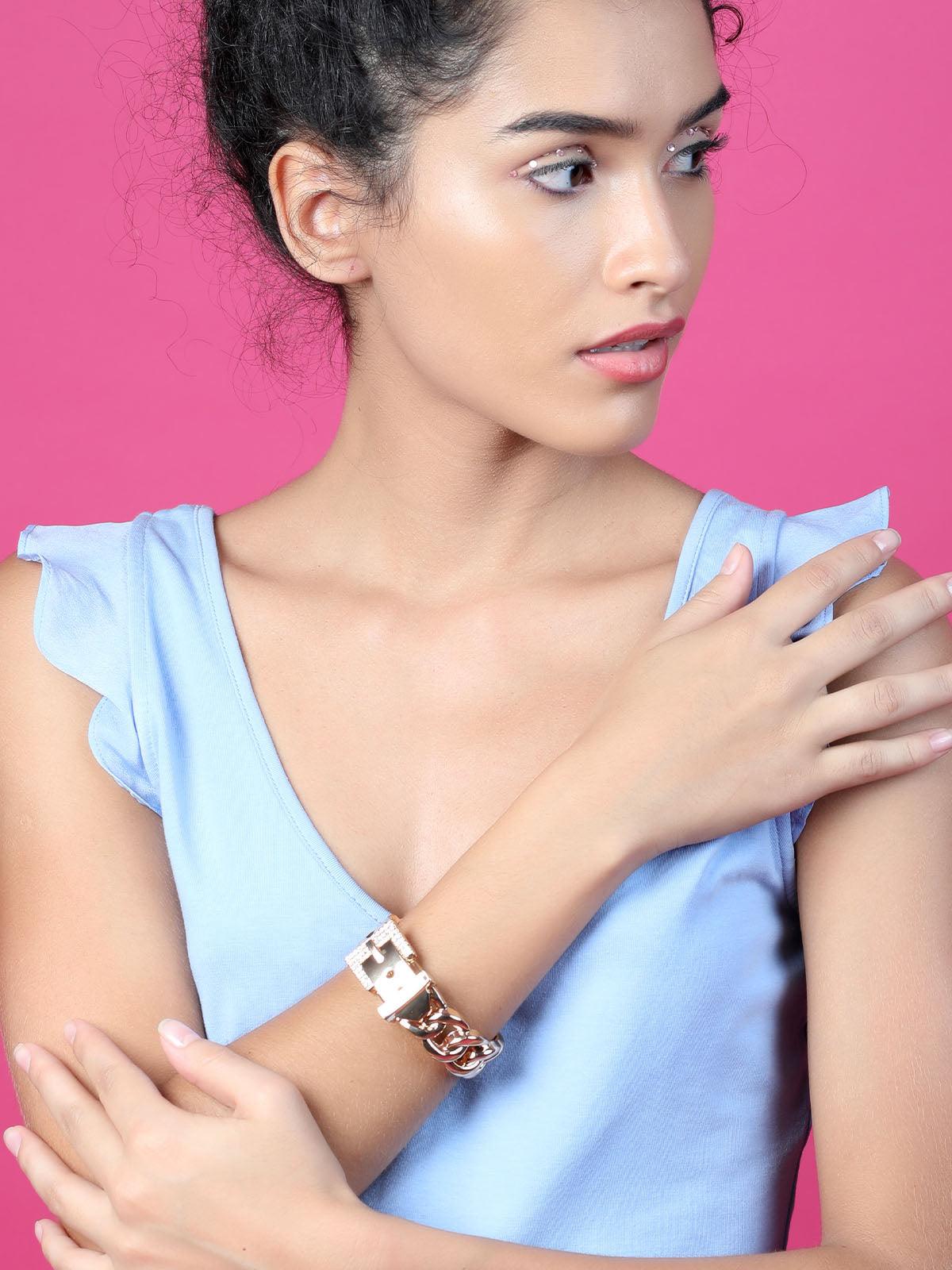 Women's Gold-Tone Chained Bracelet For Wome