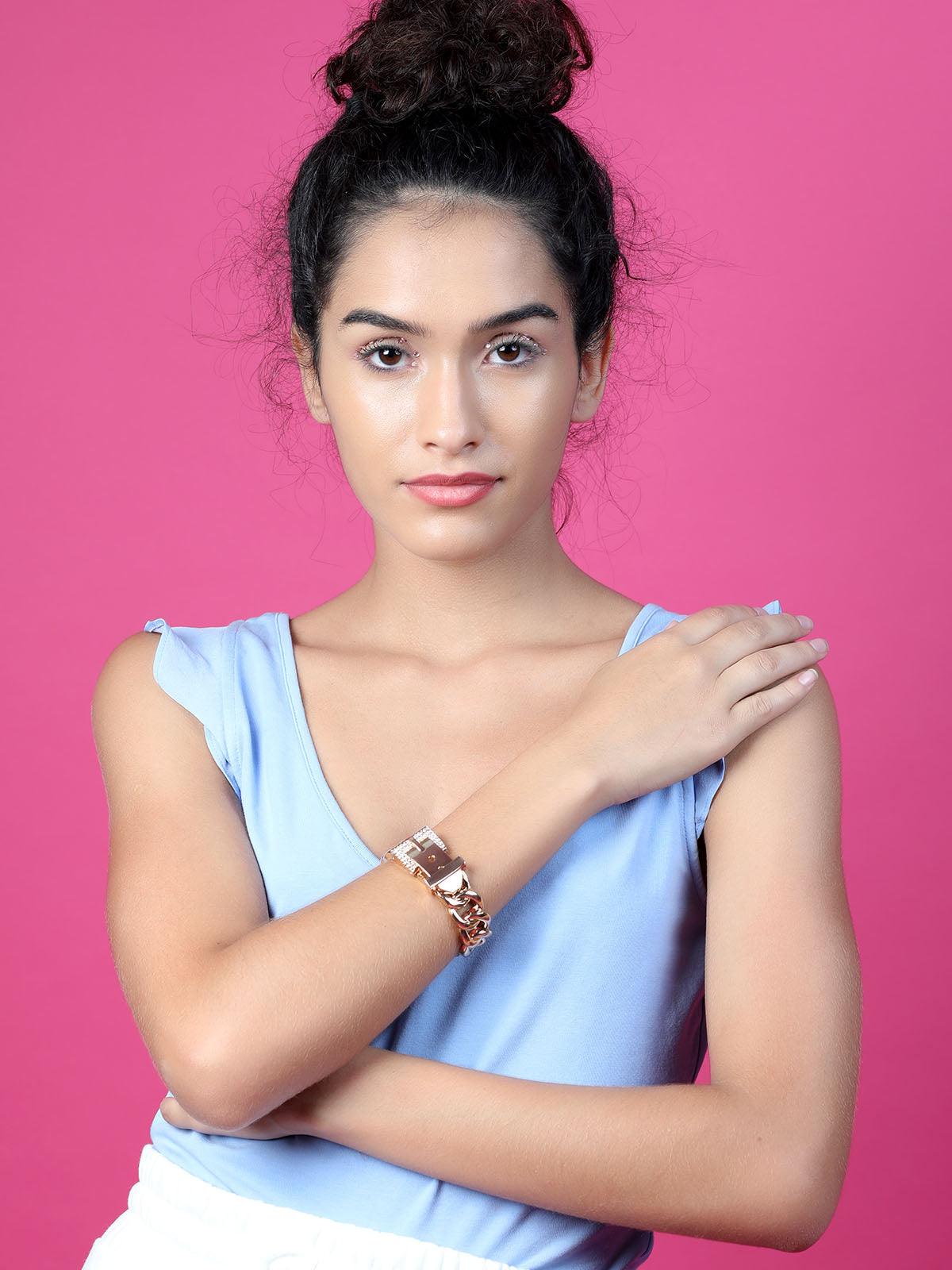 Women's Gold-Tone Chained Bracelet For Wome