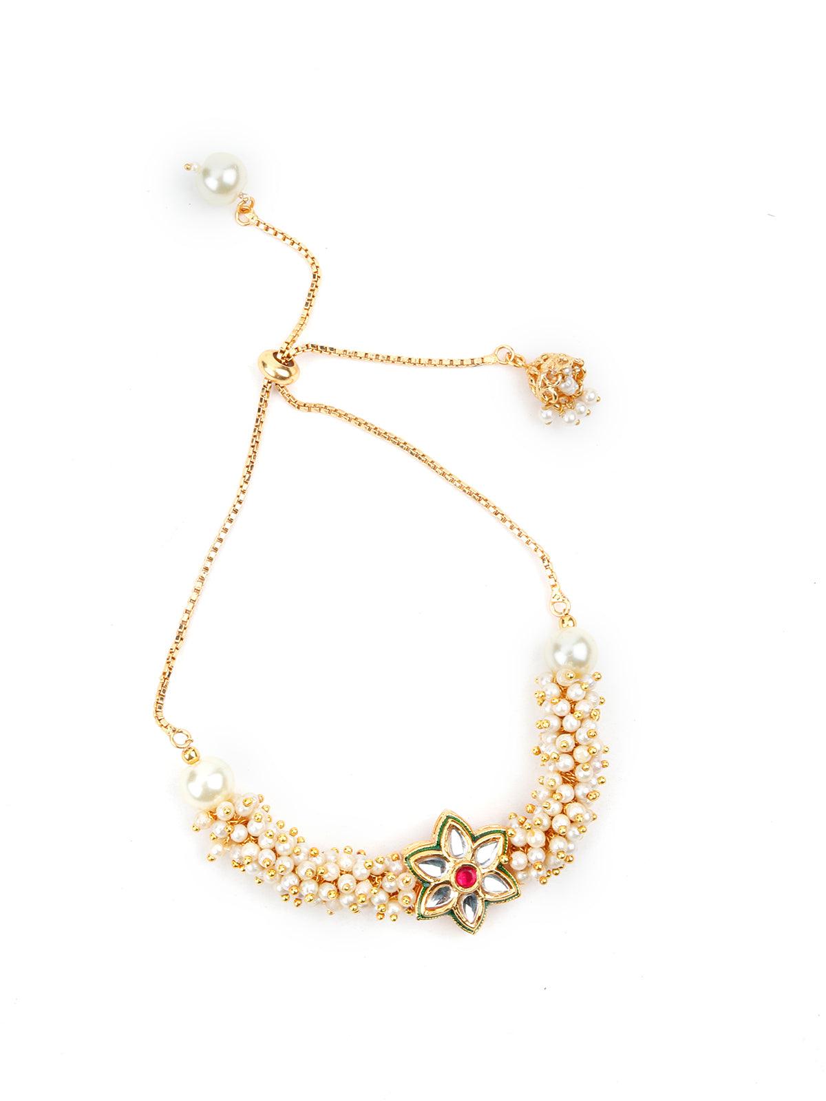 Women's Gold Tone Pretty Pearl Bracele
