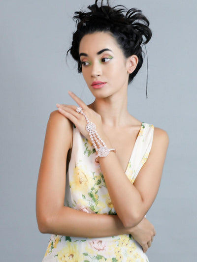 Women's Gorgeous Diamantã© Studded Rose Gold Bracelet Rin