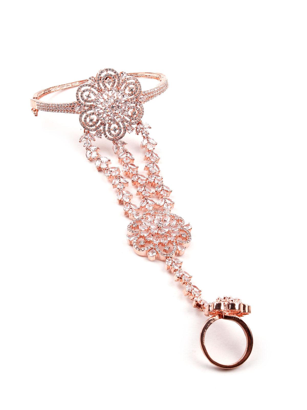 Women's Gorgeous Diamantã© Studded Rose Gold Bracelet Rin