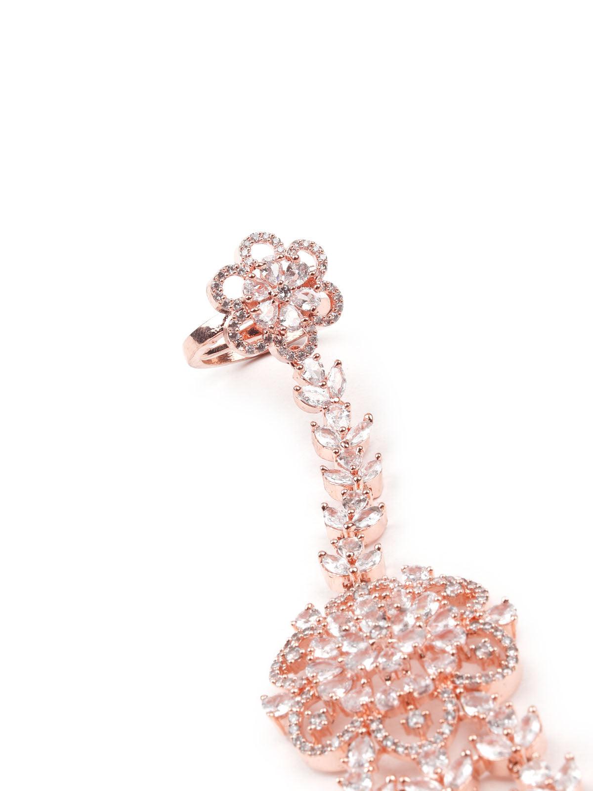 Women's Gorgeous Diamantã© Studded Rose Gold Bracelet Rin