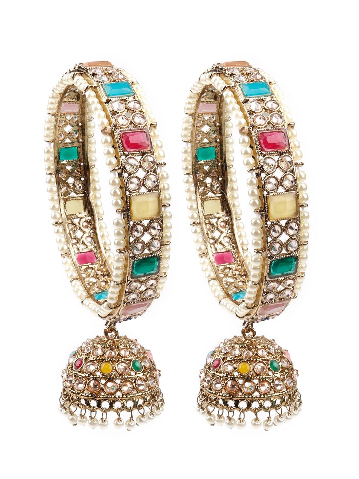 Women's Gorgeous Embellished Pair Kada For Wome
