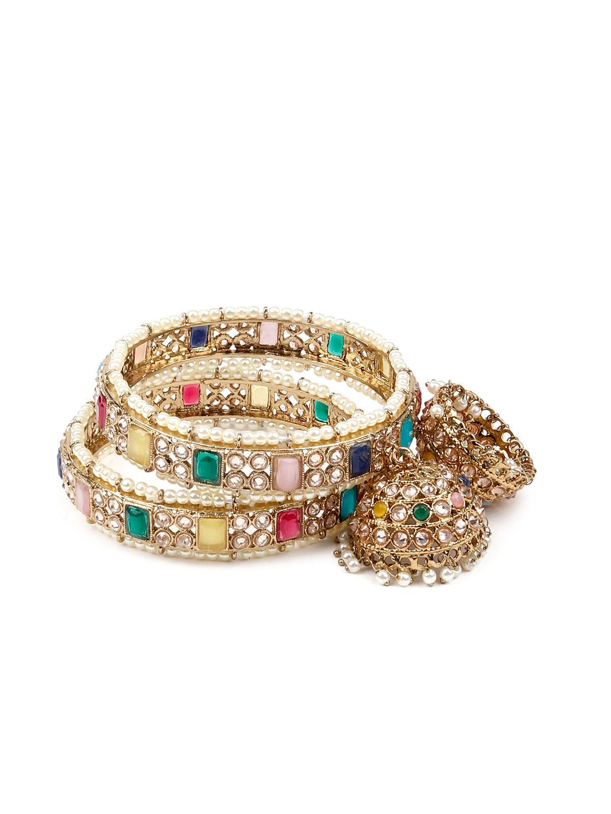Women's Gorgeous Embellished Pair Kada For Wome