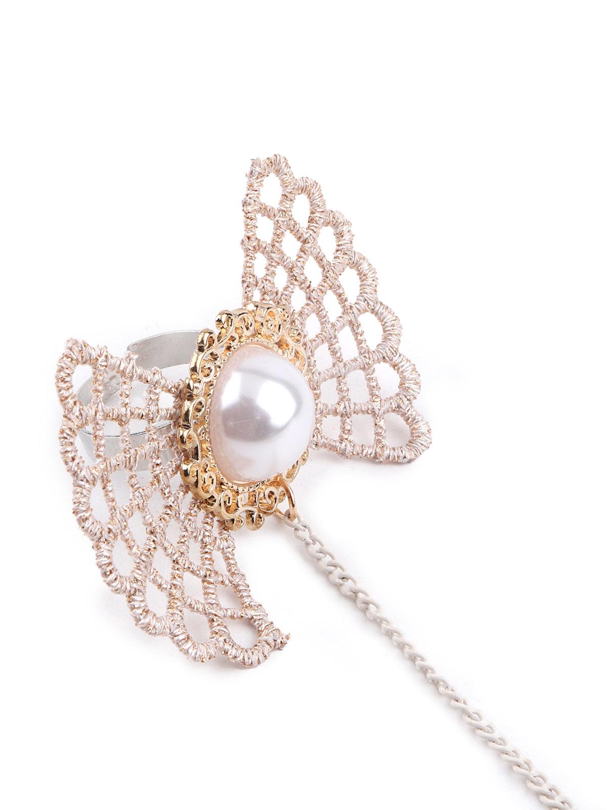 Women's Gorgeous Pink Embellished Bracelet Chainrin