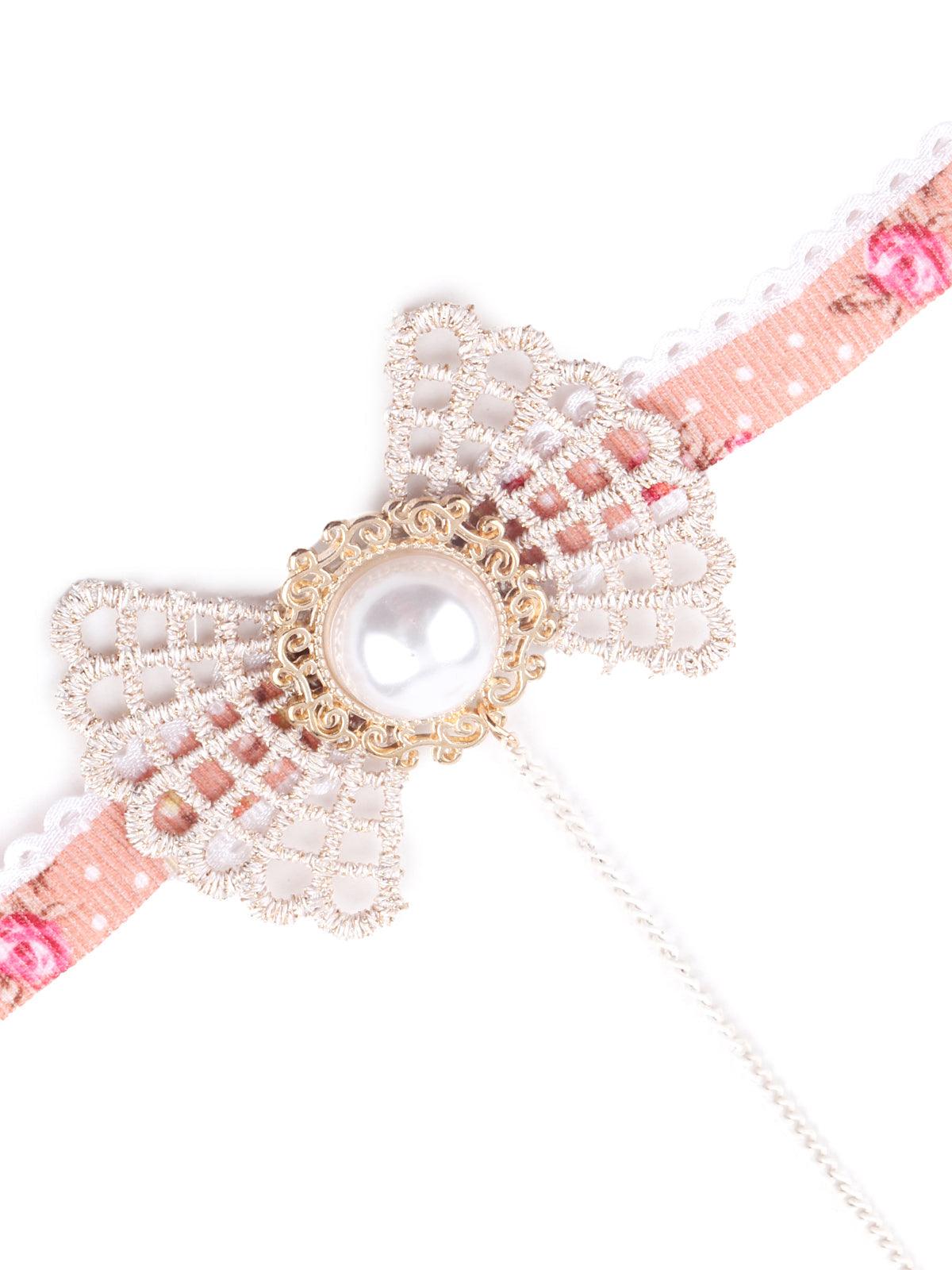 Women's Gorgeous Pink Embellished Bracelet Chainrin