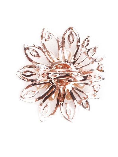 Women's Green And White Embellished Rin