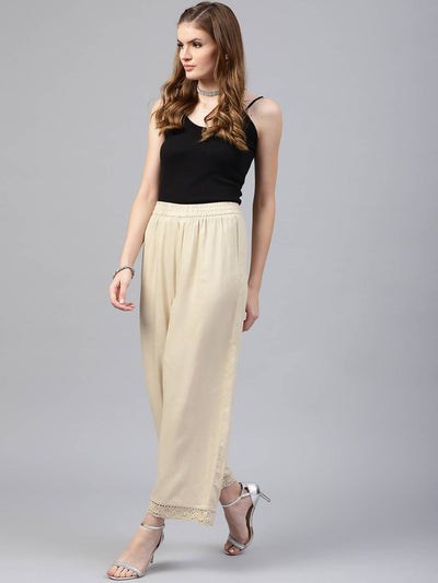 Women's Rayon Embellished Wide-Leg Palazzo