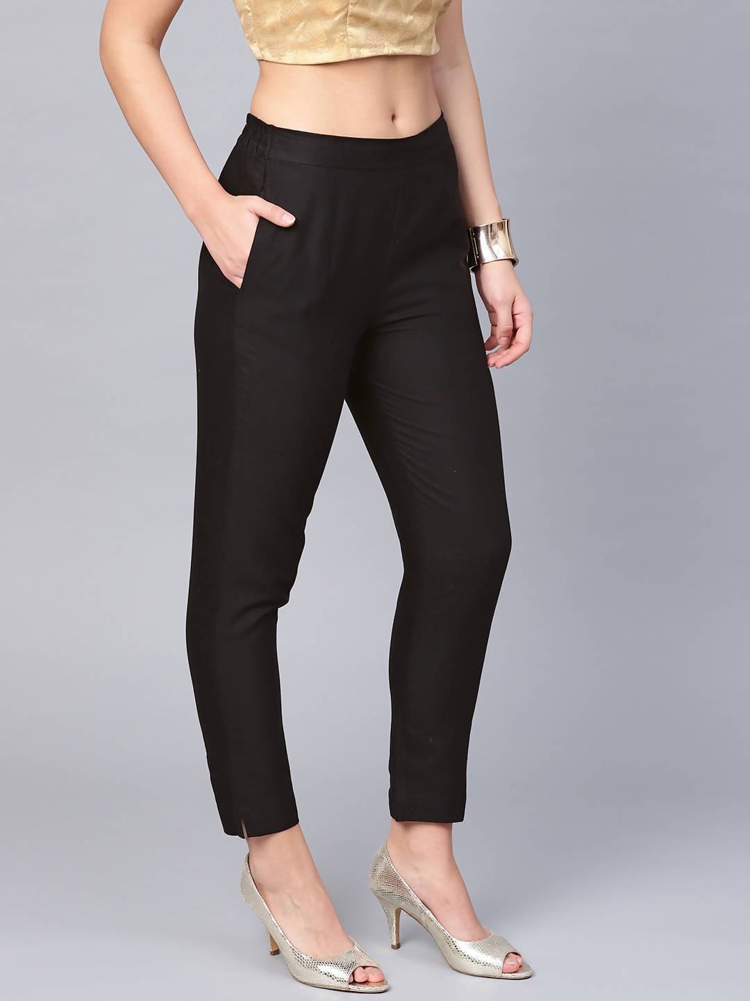 Women's Cotton Solid Straight Pants