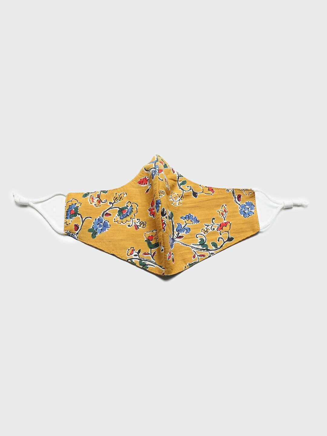 Women's Kurta with Floral Print Jacket and Mask