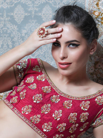 Women's Kundan Embellished Finger Rin