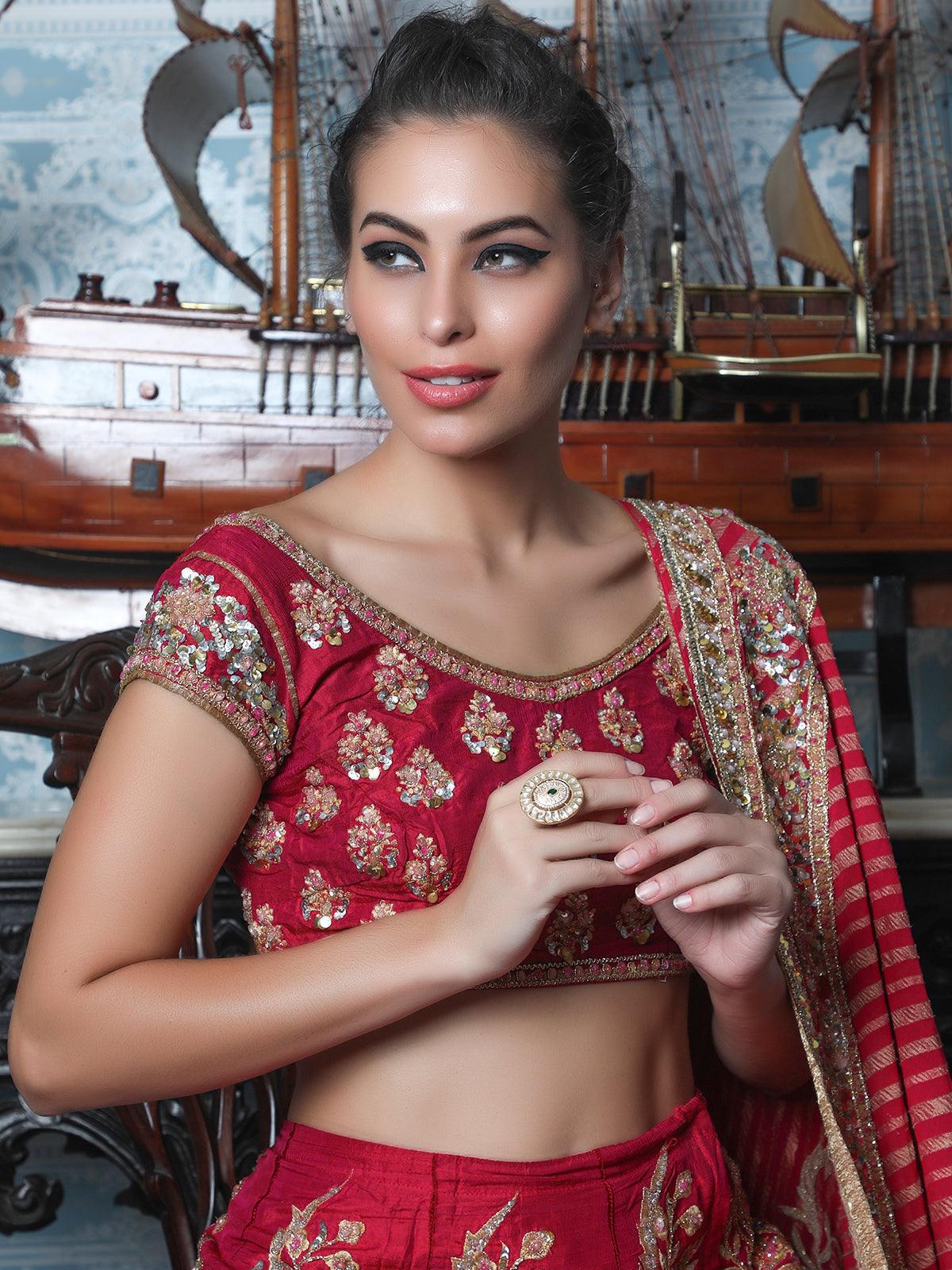 Women's Kundan Embellished Finger Rin