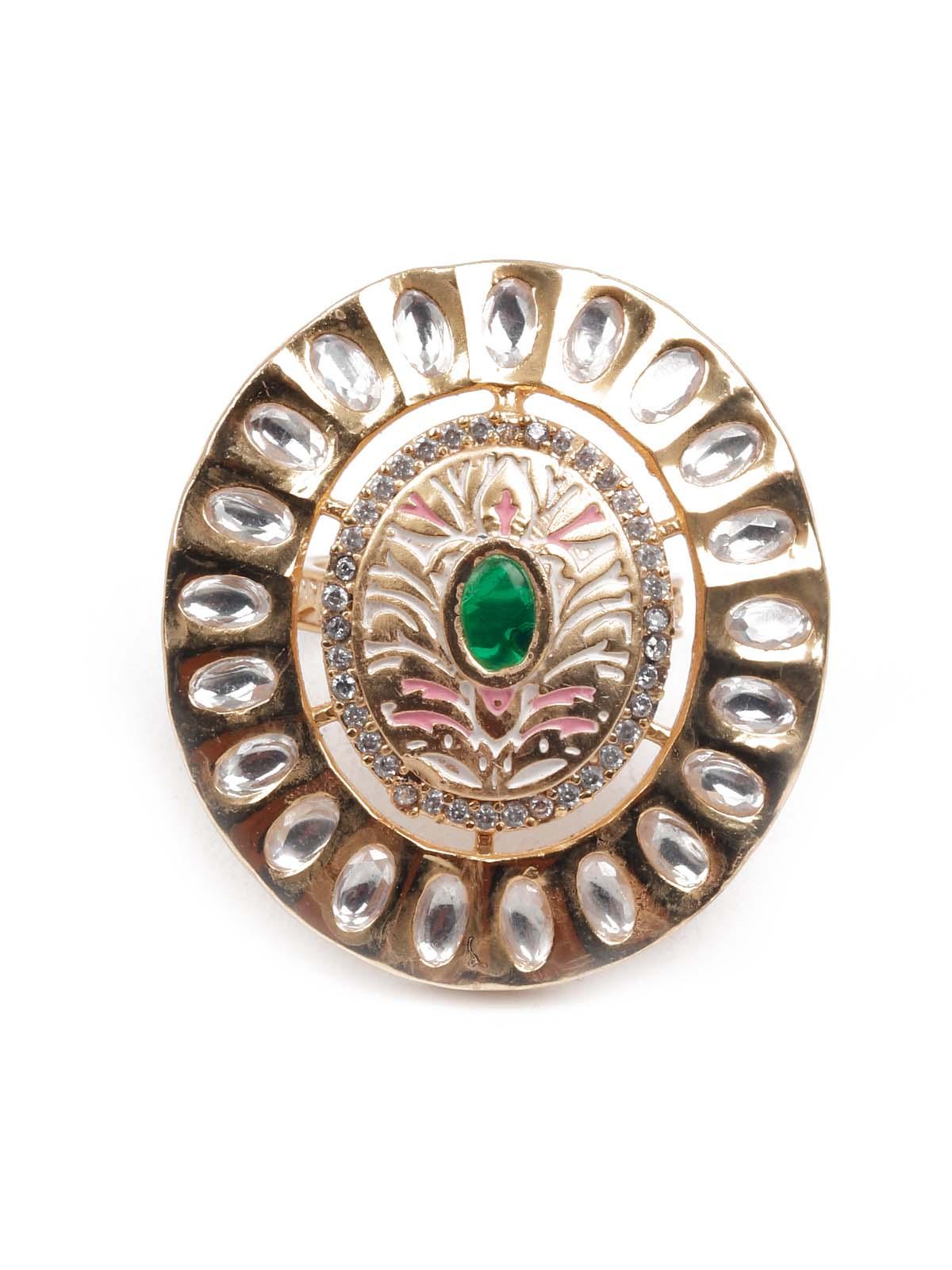 Women's Kundan Embellished Finger Rin