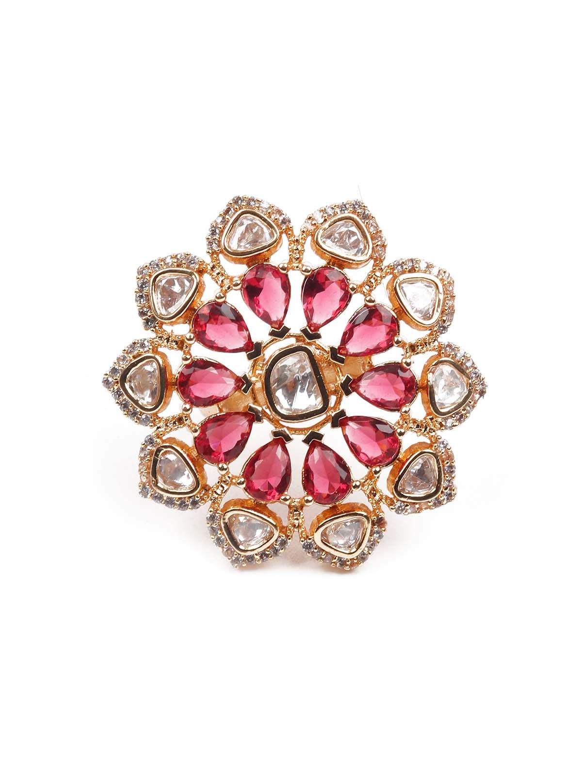 Women's Kundan Embellished Finger Rin