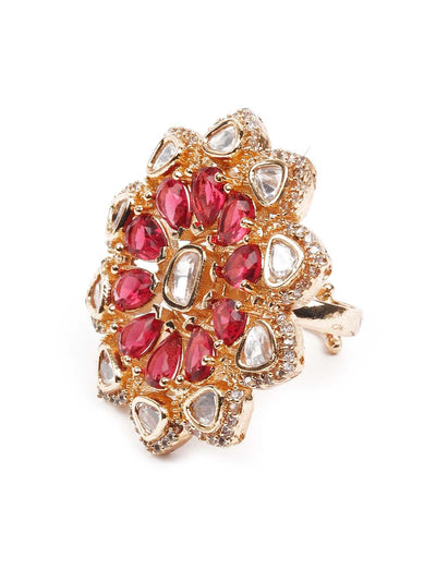 Women's Kundan Embellished Finger Rin