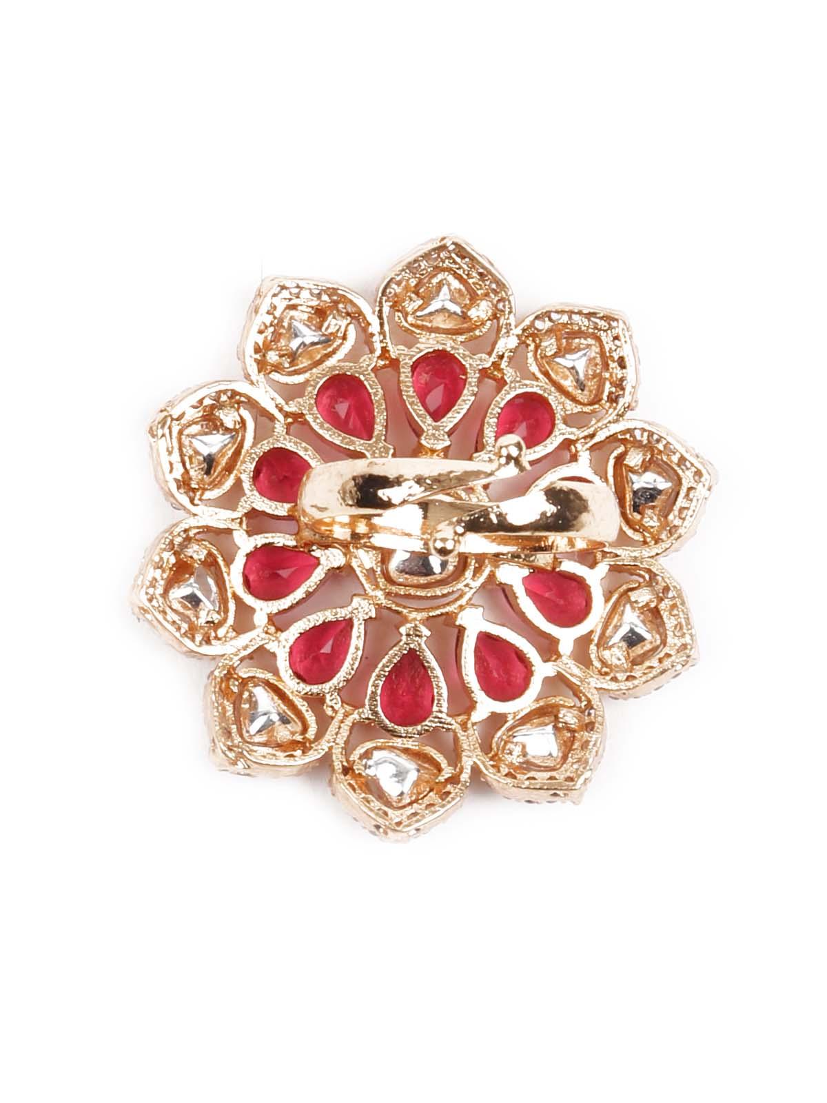 Women's Kundan Embellished Finger Rin