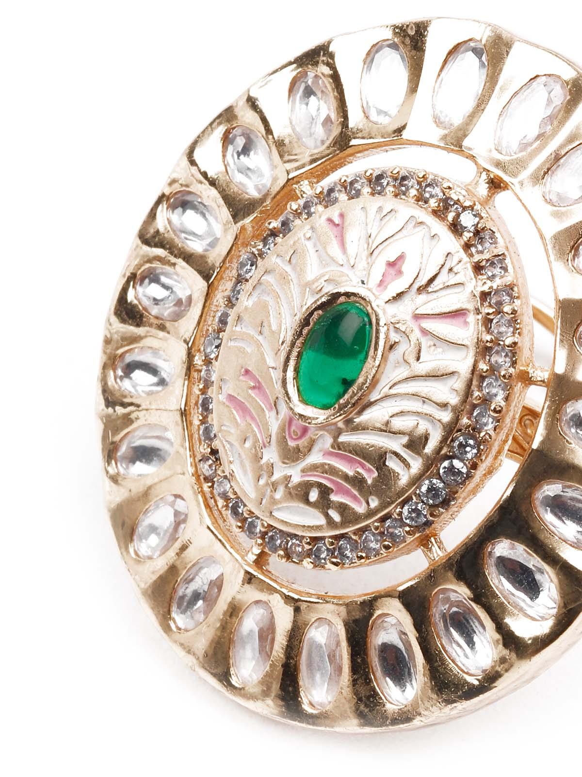 Women's Kundan Embellished Finger Rin