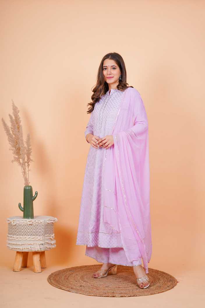 Women's Kurta And Palazzo Set Rayon