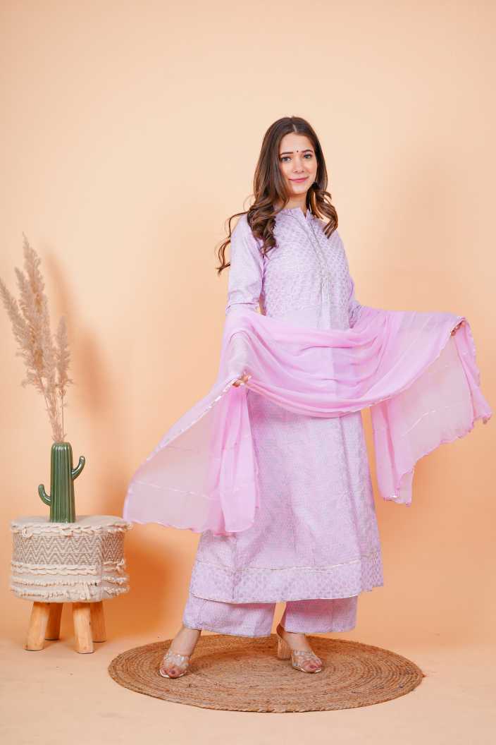 Women's Kurta And Palazzo Set Rayon