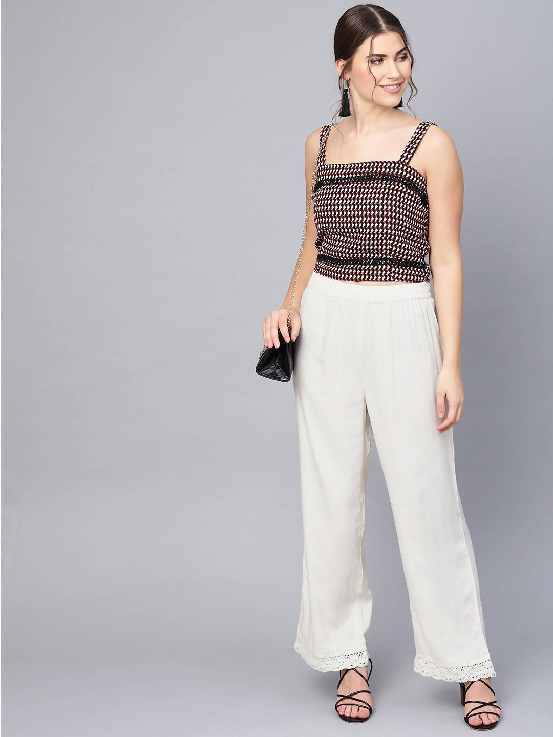 Women's Rayon Embellished Wide-Leg Palazzo