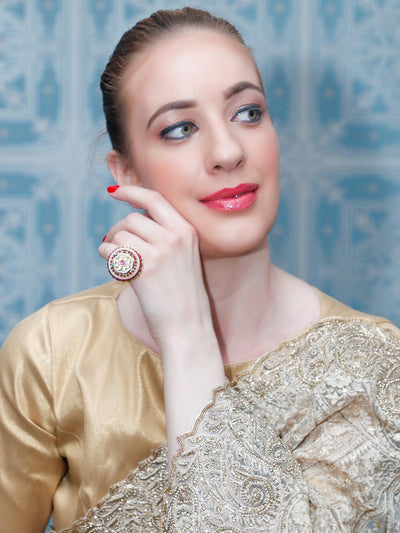 Women's Pearl  Embellished Multicolored Rin