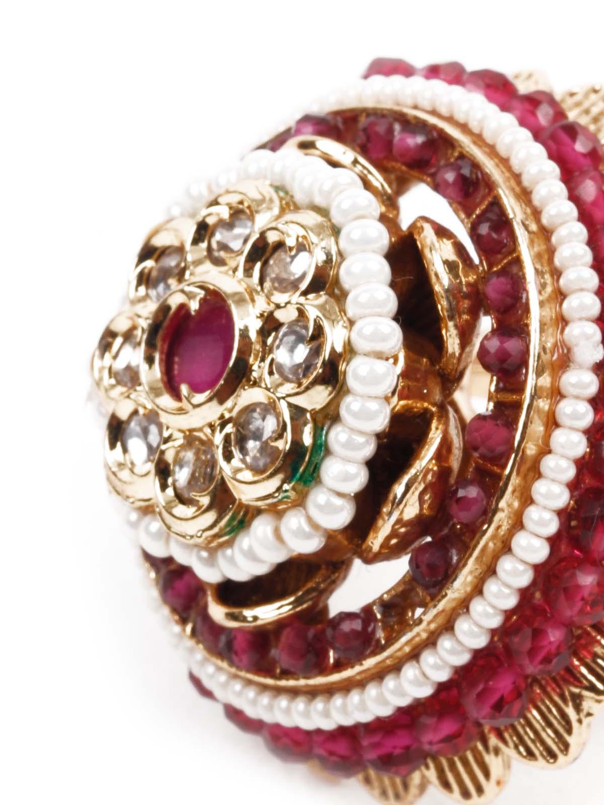 Women's Pearl  Embellished Multicolored Rin