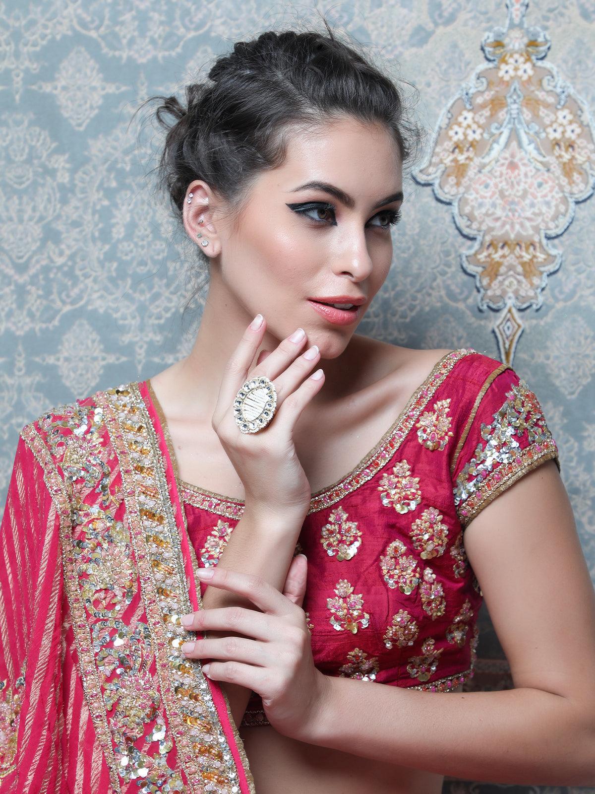 Women's Pearl  Embellished Rin