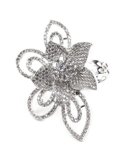 Women's Platinum Plated Diamond Rin