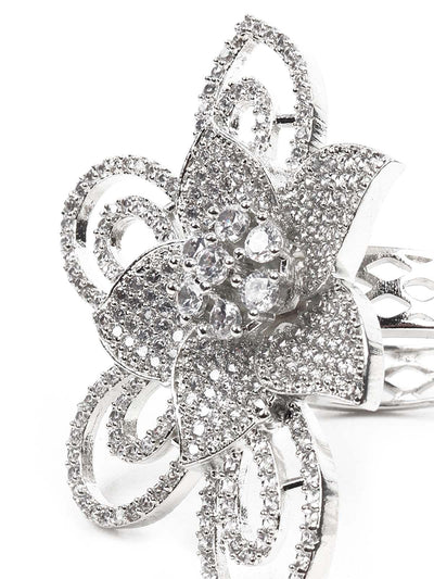 Women's Platinum Plated Diamond Rin