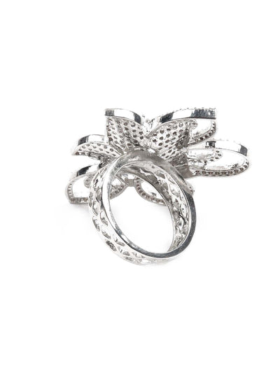 Women's Platinum Plated Diamond Rin