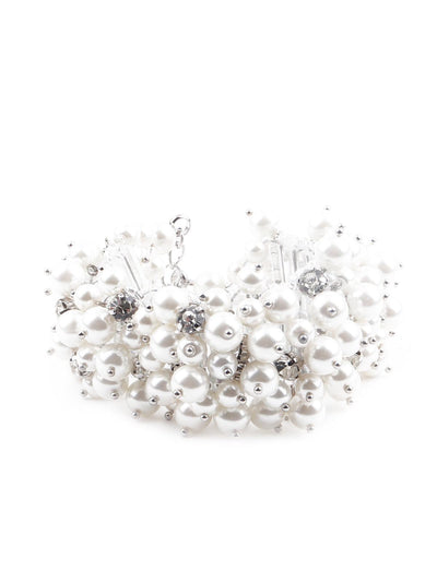 Women's Pure White Gorgeous Embellished Bracelet For Wome