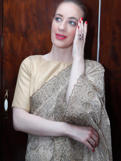 Women's Red Diamonds Embellished Rin