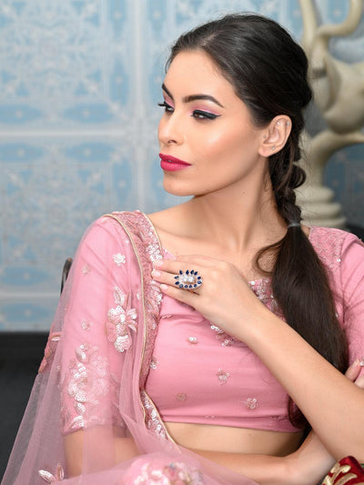 Women's Rose Gold Austrian Diamond Studded Rin