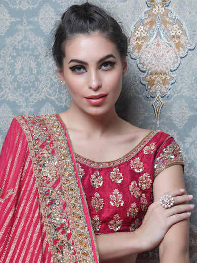 Women's Rose Gold Austrian Diamond Studded Rin